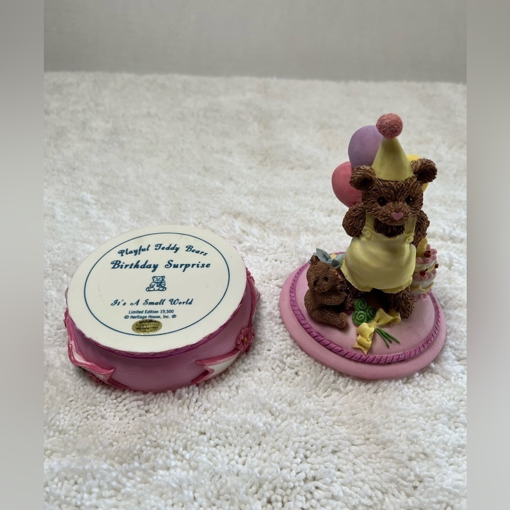 Heritage House Limited Edition Playful Teddy Bears-Birthday Surprise - Picture 3 of 7